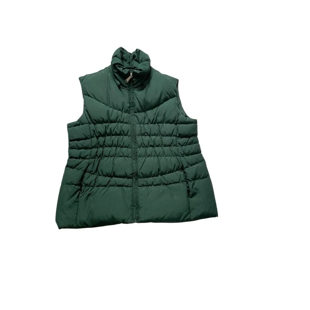 Michael Kors Green Puffer Jacket Vest Size Medium